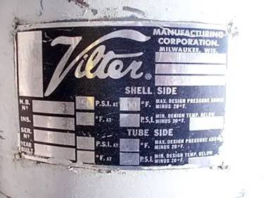 25 Gallons, Vilter, Vertical Oil Separator Tank, 15" diameter x 30" L Tank, 250 psi @ 400&deg;F - Image 10