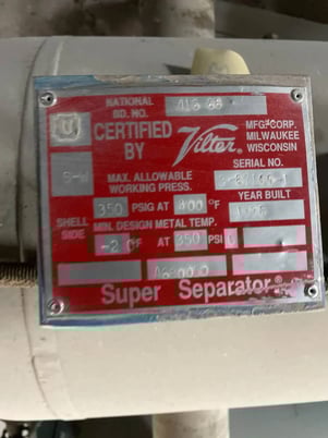 Vilter, Vertical Oil Separator for 450 Series Compressor, Ammonia refrigerant - Image 6
