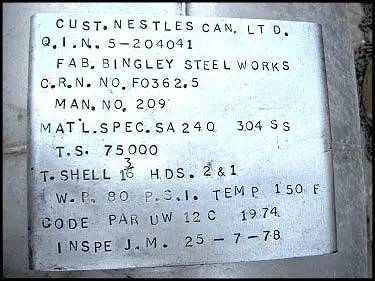 100 sq.ft., 80 psi shell, 50 psi tube, Bingley Steel Works #F0362.5, Stainless Steel Works Shell and Tube - Image 9