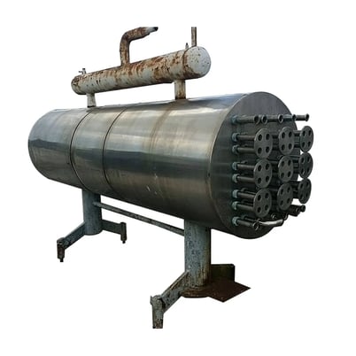 190.76 sq.ft., Stainless Steel Shell and Tube Heat Exchanger, 48 1-1/2" diameter x 10' 1-1/2" L Tubes, 44 - Image 1