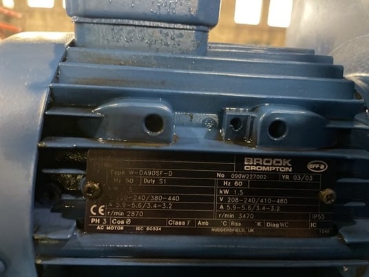 150 HP 3600 RPM Brook-crompton, Frame 200S, DPFVBB, 500 VA, 300 VF - Image 1