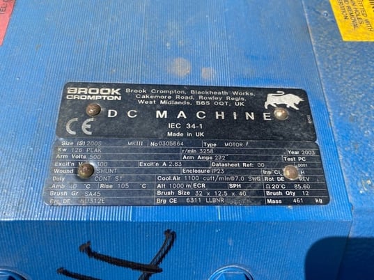 150 HP 3600 RPM Brook-crompton, Frame 200S, DPFVBB, 500 VA, 300 VF - Image 4