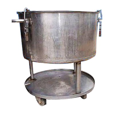 20 gallon Stainless Steel Single Shell Tank, 23.5" diameter x 12" H inside tank, 23" diameter tray - Image 2