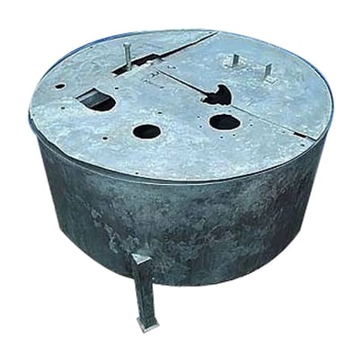 40 Gallon Stainless Steel Tank, Three-piece cover, 2" diameter pipe - Image 2