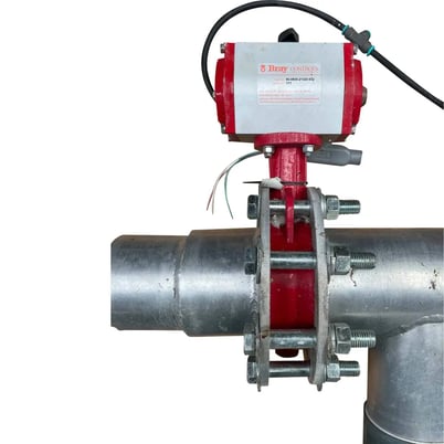 5" Flowline PTFE butterfly valve with pneumatic actuator for food processing, chemical & sanitary applications - Image 2