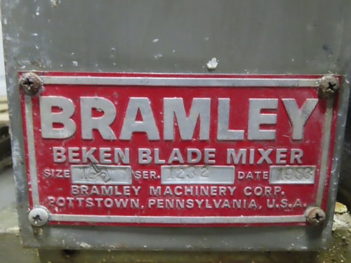Bramley, 1.5 gallon double arm Beken blade lab mixer, Stainless Steel,jacketed, 3 HP - Image 7