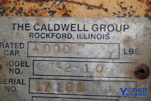 2 Ton, Caldwell #20-2-10, spreader bar, 10" max distance between hooks, #63476 - Image 3