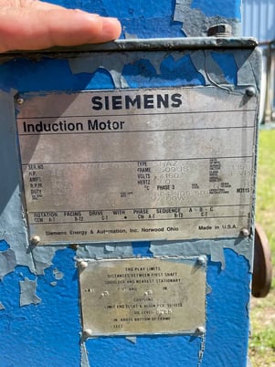 450 HP 3570 RPM Siemens, Frame 509US, induction motor, continuous duty, 4160 Volts, 1992 - Image 5