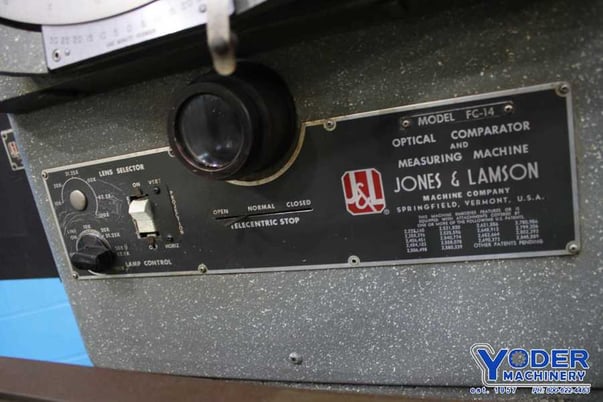 14" Jones & Lamson #FC-14, comparator, 30" x6" tbl area, 6 position power lens turret, #76472 - Image 4