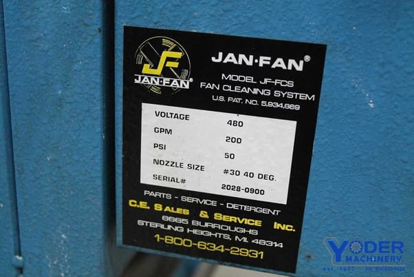 Jan-Fan #JF-FCS, 30" industrial shop washer/cleaner, 10 HP, 160&deg; temperature variable, #63545 - Image 10
