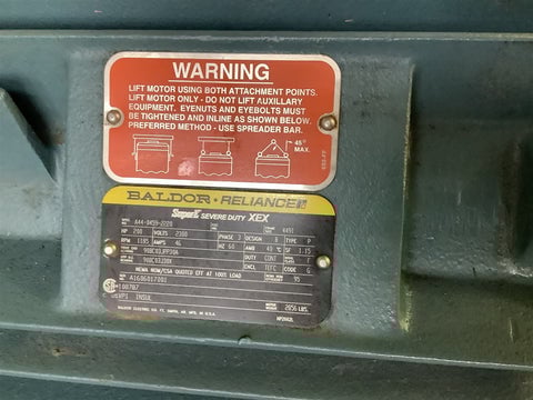 200 HP 1200 RPM Baldor A44-0459-2220, Frame 449T, TEFC, 2300 Volts, new surplus - Image 2