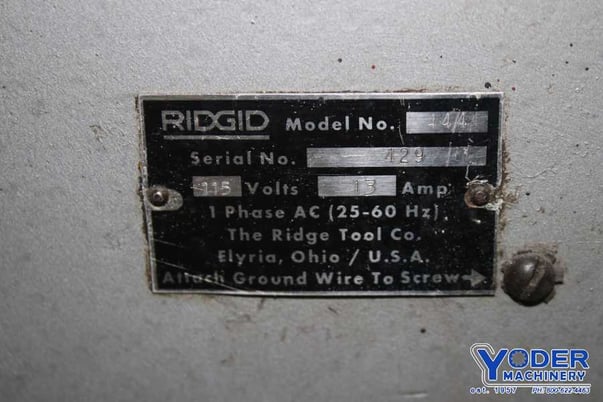 1" -4" Ridgid #444, pipe & bolt threader, die head, reamer, automatic oiler, 3/4 HP, #76018 - Image 9