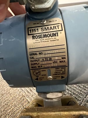 Rosemount #11516GP6S22M4S1, Smart Pressure Transmitter w/ Digital Screen, 0-50 psi cal., 100 psi max w.p. - Image 3