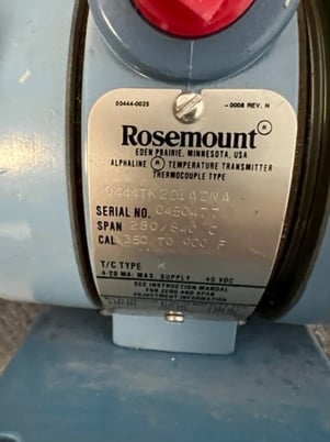 Rosemount #0444TK2D1A2NA, Temperature Transmitter, 280/840 C span, 350 to 900 F - Image 2