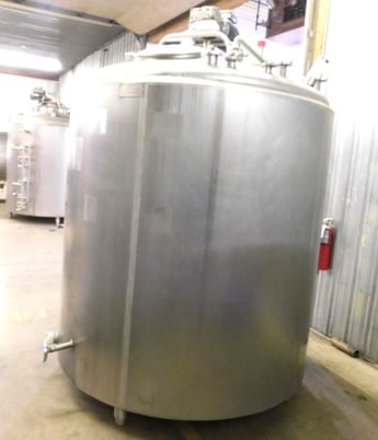 1000 gallon Cherry Burrell, Jacketed Stainless Mix Tank/processor/pasteurizer/kettle, 6' diameter x 6' T/T - Image 3