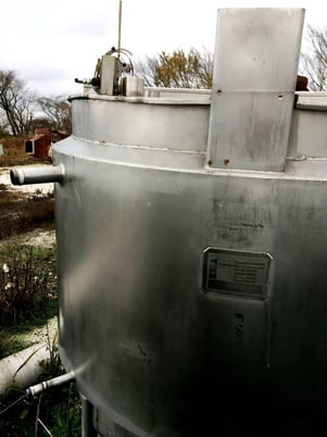 300 gallon Paul Mueller, Stainless Steel Mixing Tank, 100 psi @ 400 F, 4' diameter x 3' 2-1/2" straight wall - Image 6