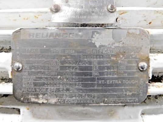 Fitzpatrick #6.6Dx12L, Guiloriver, 5 HP, 230/460 V, 1730 RPM, (2) 6" diameter x 12" L rotors w/ pins - Image 9
