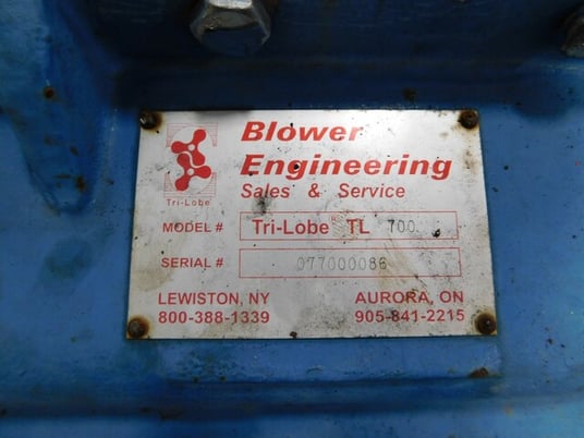 Blower Engineering #Tri-lobe-TL-700, Blower, 5" L x 2-11/16" width shaft, 10" inlet/outlet - Image 8