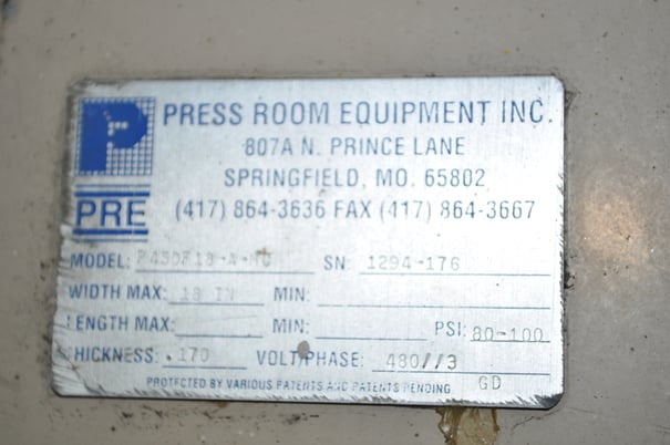18" x .25" Press Room Equipment #P450F18-A-HC, servo feeder - Image 10