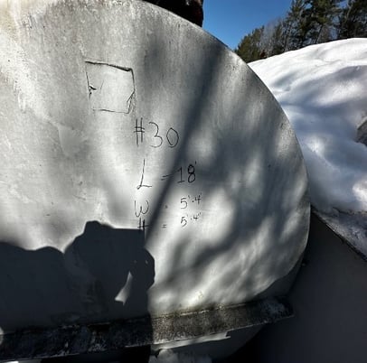 3000 gallon Above ground storage tank, 18' L x 5' 4" W x 5' 4" H - Image 2