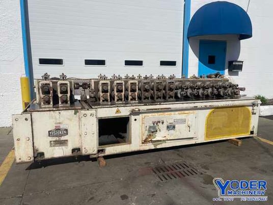 14 Stand, Tishken #2-HMW-1-1/2, rollformer, 1.5" shaft diameter, 9" horizontal centers, 4"-6" vertical - Image 1