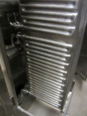 Mojonnier #8640, Plate Cooler, (5) 14" width x 50" H plates, 2" NPT nozzles, 1-1/4" diameter Outlet - Image 7