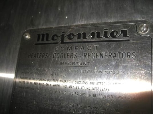Mojonnier #8640, Plate Cooler, (5) 14" width x 50" H plates, 2" NPT nozzles, 1-1/4" diameter Outlet - Image 8