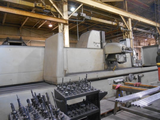 36" x 196" Thompson #6C, horizontal spindle surface grinder, 30 HP, excellent running condition - Image 5