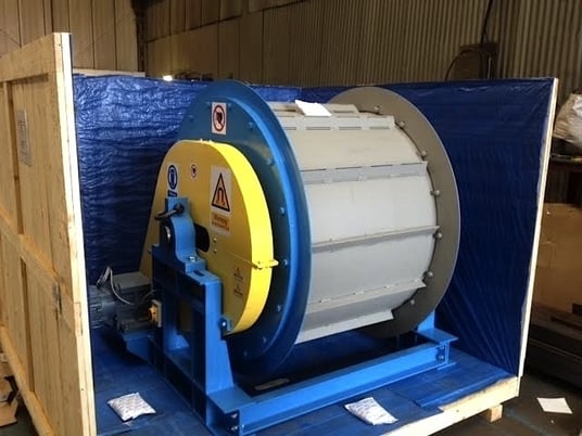 42" x 48" Magnapower #PFD100-120 drum magnet, gear reduced motor w/chain drive system, new - Image 4