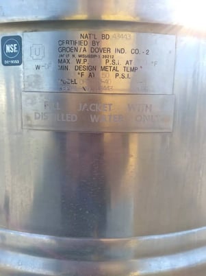 40 gallon Groen #DHT/1P-40, Mixer Kettle, 100000 BTU/hr., 3.5" manifold gas press, 6" from sidewalls, 10" - Image 10