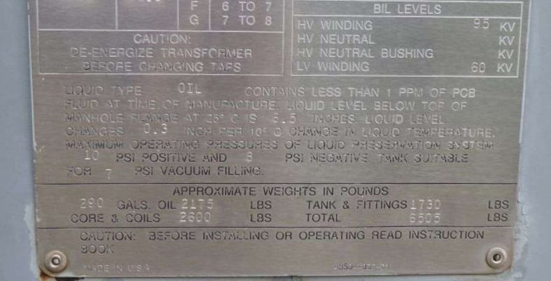1000 KVA 13800 Delta Primary, 600Y/347 Secondary, Square D, 1990 - Image 8
