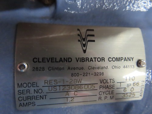 HP 3525 RPM Cleveland Vibrator Co. #RES-1-2BW vibrating motor, 110 Volts, 1 phase - Image 2
