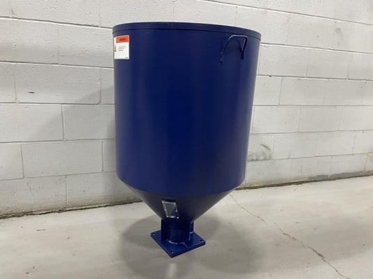 Haitian #24x39-7x7, 24" diameter feed throat mounted hopper, sight glass, lid - Image 2