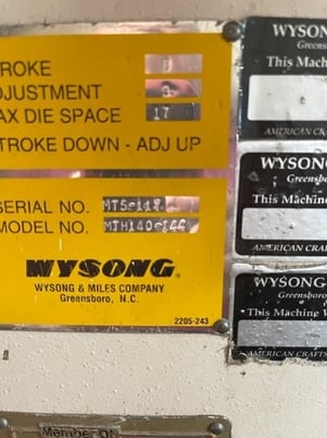 140 Ton, Wysong #MTH140-144, hydraulic press brake - Image 3