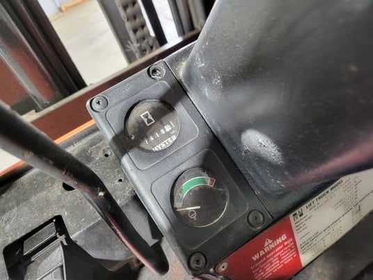 6000 lb. Hyster, Forklift with 2-Stage Mast and LP Powered, 48" fork length,cushion tires - Image 2