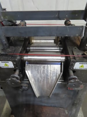 4" x 8" Keith Machinery, 3 roll mill, adjust brass end guides, start/stop buttons - Image 3