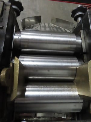 4" x 8" Keith Machinery, 3 roll mill, adjust brass end guides, start/stop buttons - Image 4
