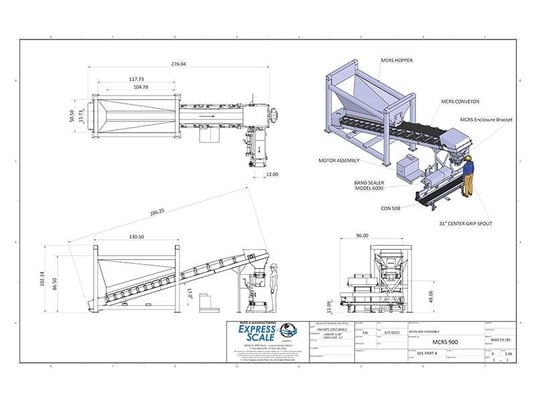 Express Scale #MCRS-180Elechyd, Bulk/Loose Material Bagger, 2 yd. hopper, 20' x 24" conveyor, 7.5 HP, 2026 - Image 4