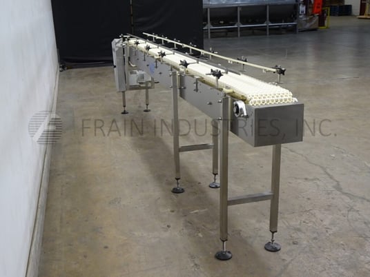10" wide x 14.1' long, Van Pak / Bastian, table top, Stainless Steel flexlink conveyor, 1 HP drive - Image 2