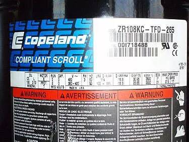 Copeland ZR108KC-TFD-265, Scroll Compressor, 3500/2900 RPM, 460/380-420 V - Image 9