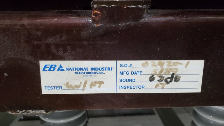 750 KVA 12470 Delta Primary, 480Y/277 Secondary, EB National Industries, sub style dry transformer - Image 6