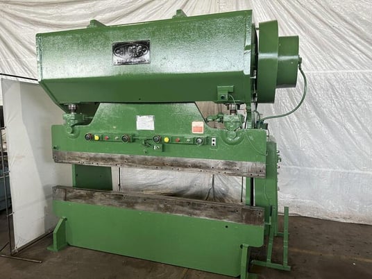 150 Ton, Chicago #810R, mechanical press brake, 10' overall, 102" between housing, 3" stroke, 8" throat, air - Image 2