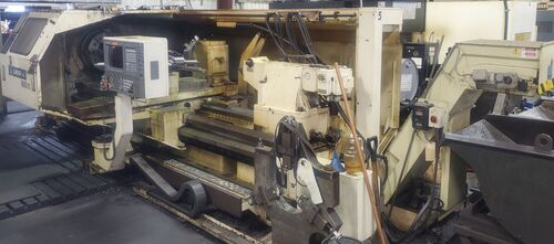 Okuma #LH55, CNC Lathe, 43.3" swing, 24" chuck, 12.9" bar, OSP E100L, chip conveyor, tailstock, 2005 - Image 1