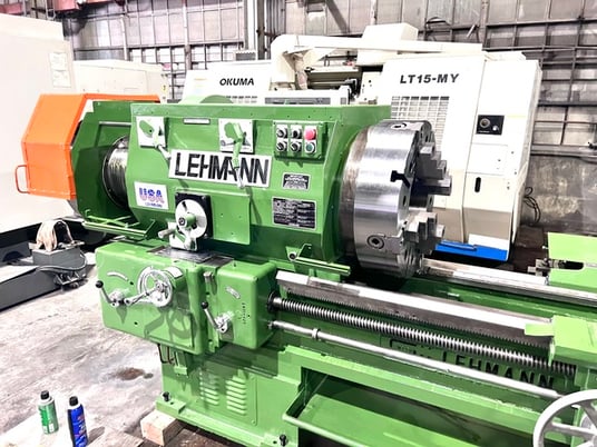 27.5" x 120" Lehmann #2516, hollow spindle engine lathe, 4-jaw front & rear chuck, 12" hole - Image 1