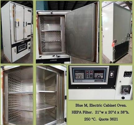 21" width x 38" H x 20" L Blue M #DCC-336F, inert gas clean room cabinet oven, electric, 500°F - Image 1