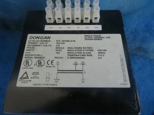 .300 KVA 380/480 Primary, 120 Secondary, Dongan ES-10140.514, single phase transformer, 1 year warranty - Image 2