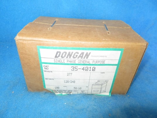 .100 KVA 277 Primary, 120/240 Secondary, Dongan 35-4010, single phase transformer, new in box, 1 Year Warranty - Image 2