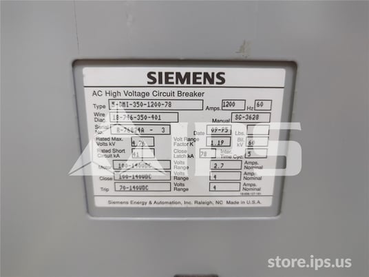 1200 Amps Sa 5-gmi-350 (5gmi 350) 125 Volts DC Control - Image 5