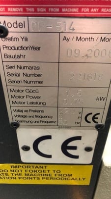 5' x 14 gauge Baileigh #PR-514, plate roll, 3.5" dupper roll diameter, 6 RPM, 220 V., 2006 - Image 6