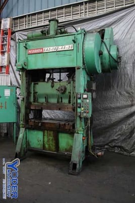 100 Ton, Niagara #SA2-100-48-30, straight side double crank press, 6" stroke, 22-1/2" Shut Height, air - Image 1